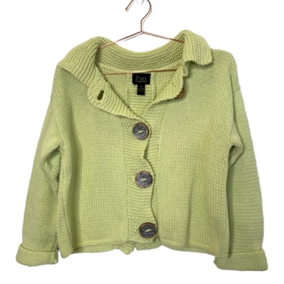 Anthropologie Sweaters - PURE Hand-Knit Sweater Size S\M Lime Green